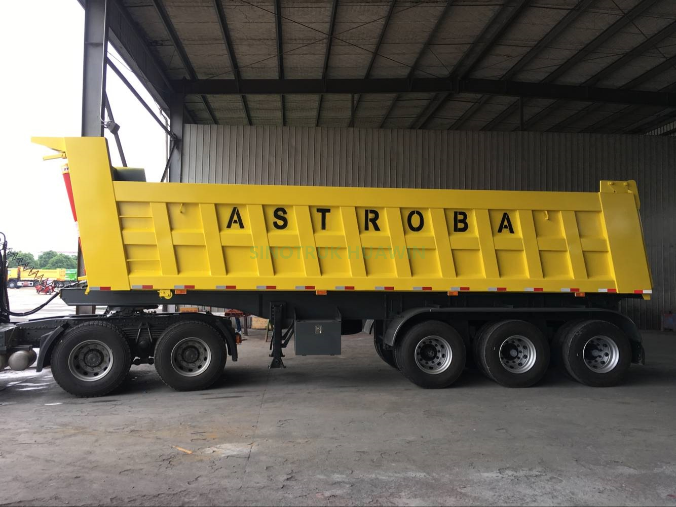 3 Axle 40 Tons Sinotruk Huawin Mining Dumper Dump Tipper Semi Trailer