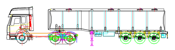 Oil, chemical liquid & watering semi-trailer_副本