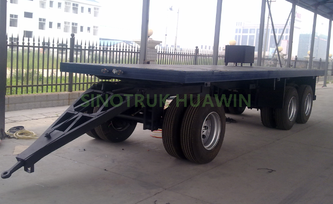 SINOTRUK 30FT 3 Axles Flatbed Full Trailer