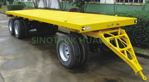 SINOTRUK High Quality 3 Axles Flatbed Full Trailer for sale