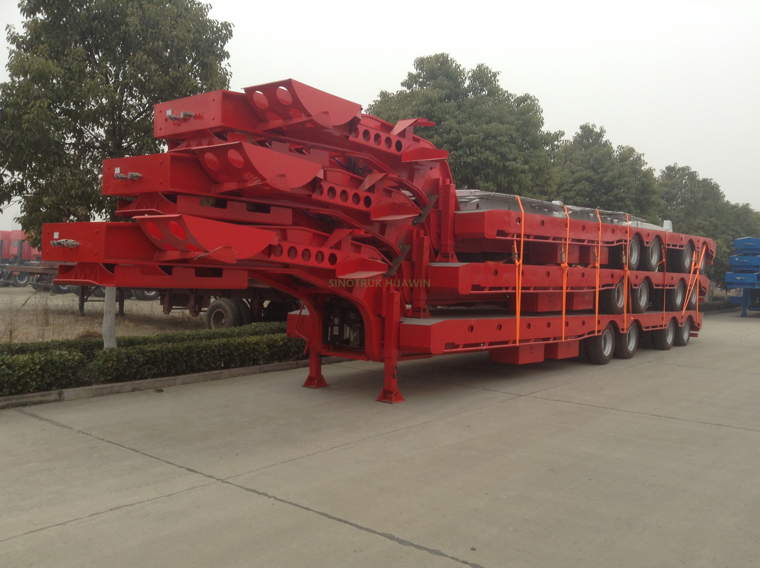 3 Axles 4 Axles Telescoping Lowbed Semi Trailer for Australia
