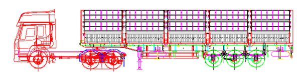 Box stake semi-trailer_副本