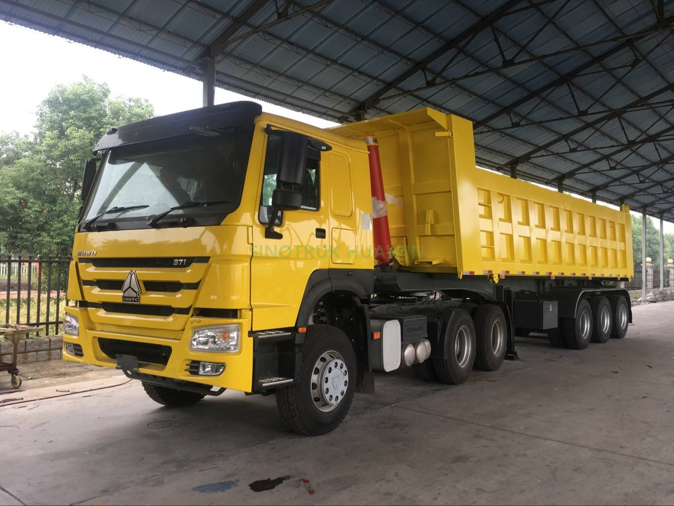 3 Axle 40 Tons Sinotruk Huawin Mining Dumper Dump Tipper Semi Trailer with U-shape